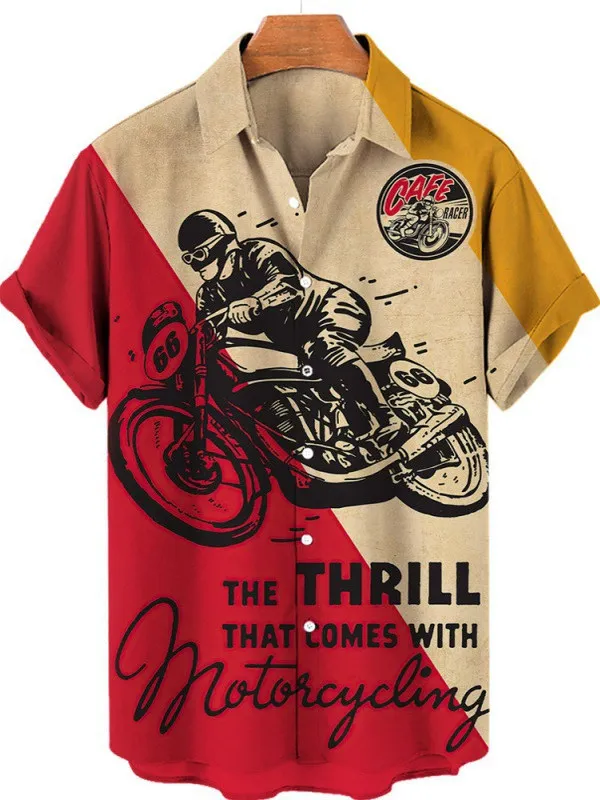 

Street Sle Motorcycle 3D Printed ort Sve Men's irt Trendy adient Polyester Fiber Breathable Summer Casual irt