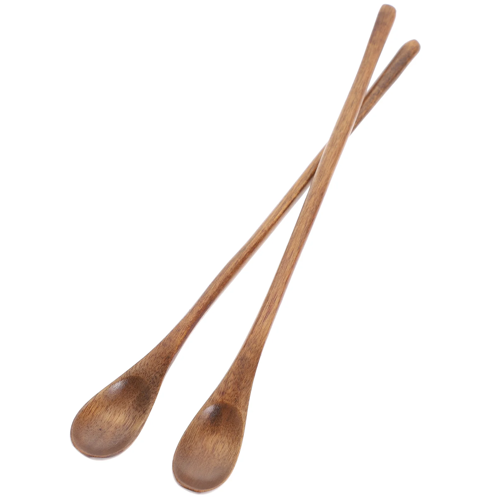 2PCS Long Wooden Spoon for Eating Mixing Stirring Long Handle Spoon with Japanese Style Kitchen Utensil Kitchen Tools