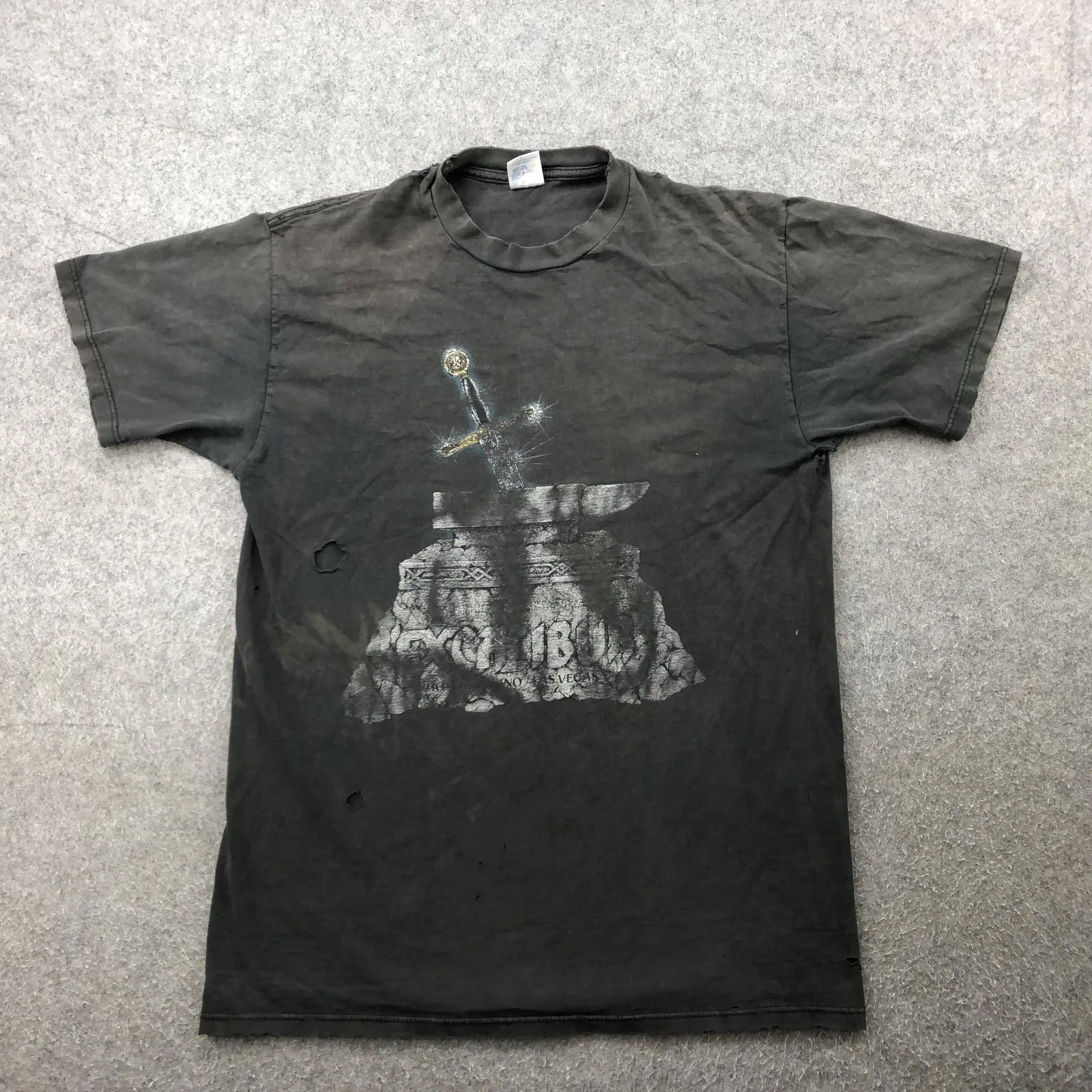 

Vintage Excalibur Shirt Mens Large Black Promo Las Vegas Sword Graphic 90s Tee