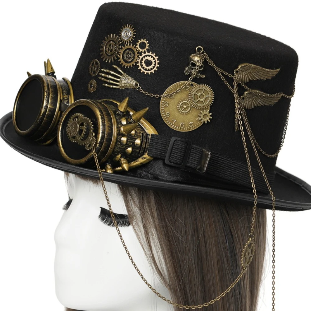 Steampunk Goggles Pirates Robin Hood Top Hat Gothic Festival Party Stage Performance Photography Hat Props