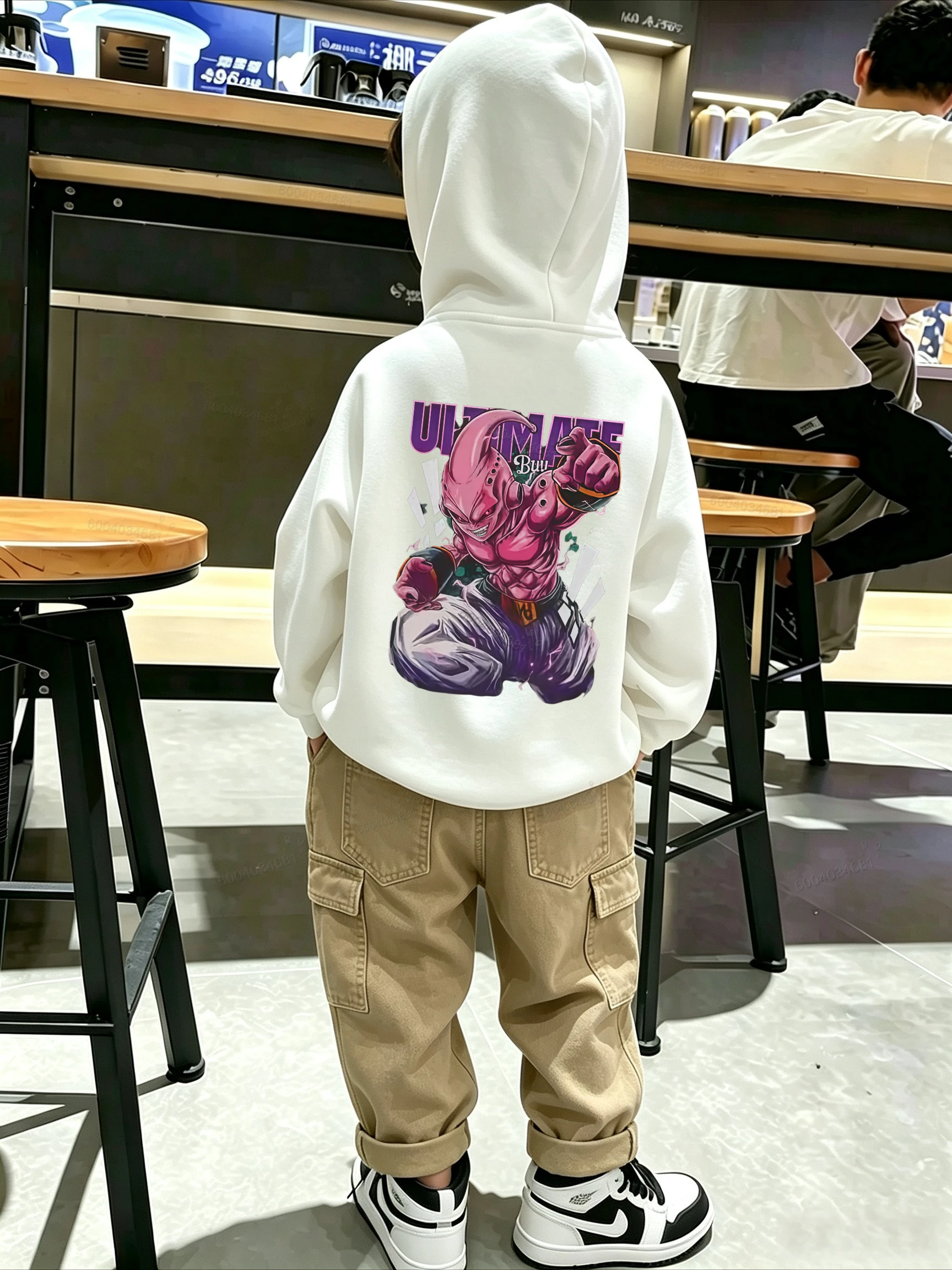 Winter and Autumn Children's Dragon Ball Z Pattern Hooded Sweatshirt - Korean-style Loose, Breathable and Comfortable Top