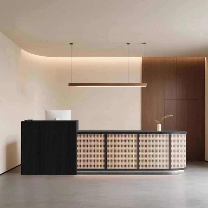 

Wood Shop Reception Desks Modern Beauty Bar Luxury Hotel Executive Restaurant Reception Desks Company Bureau Lounge Furniture