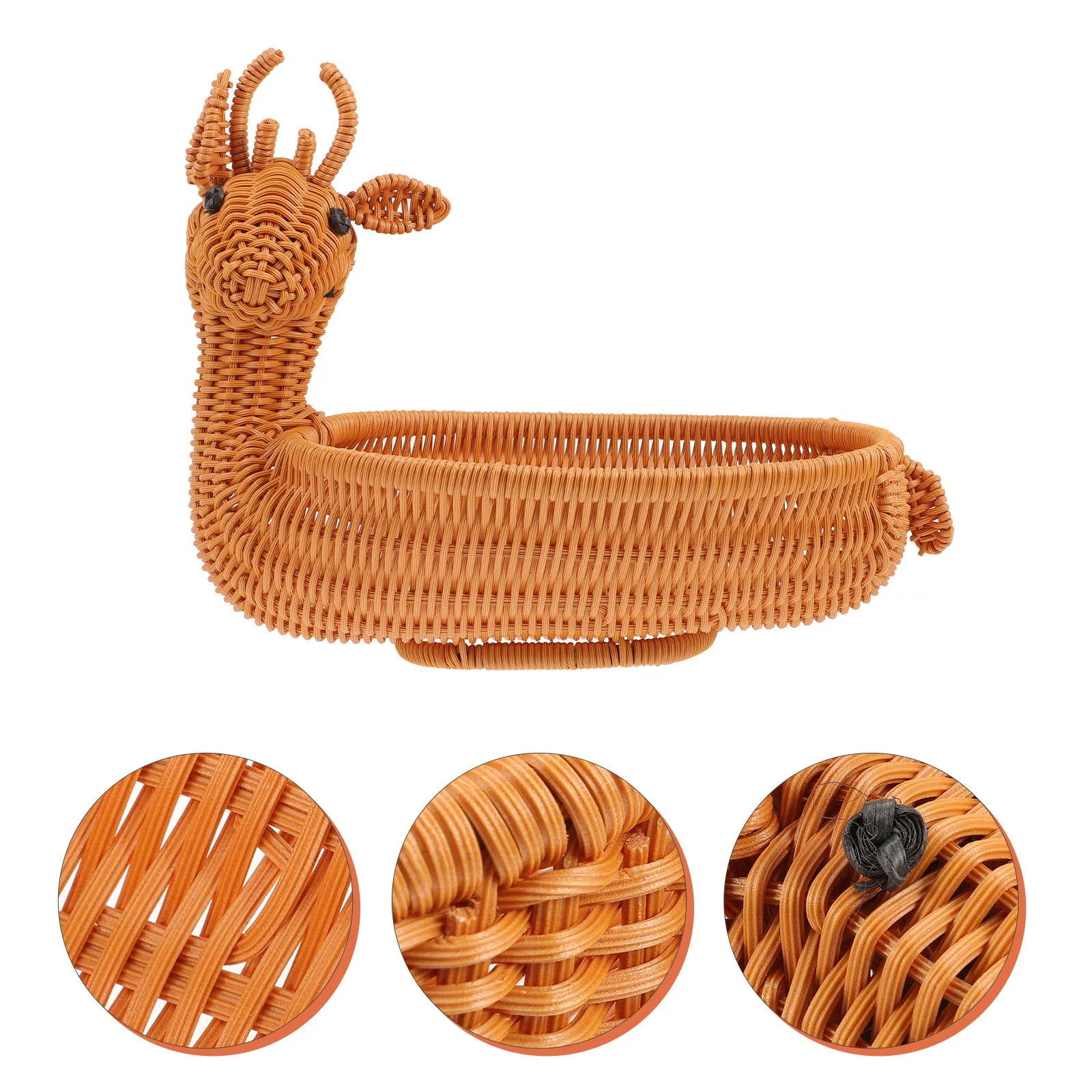 

Christmas Candy Basket Woven Elk Design Desktop Decorative Storage Basket Xmas Holiday Snack Storage Container