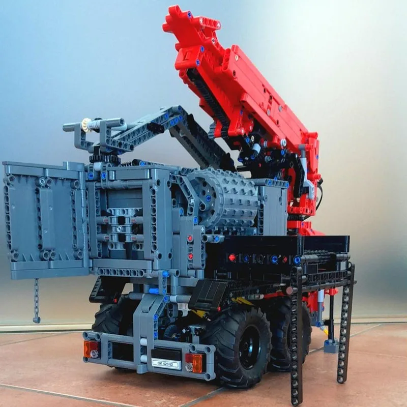 MOC-233463New remolque trituradora de madera, miniatura de bloques de construcción 2285 piezas MOC, bloques de construcción creativos para niños, juguete para regalo de cumpleaños