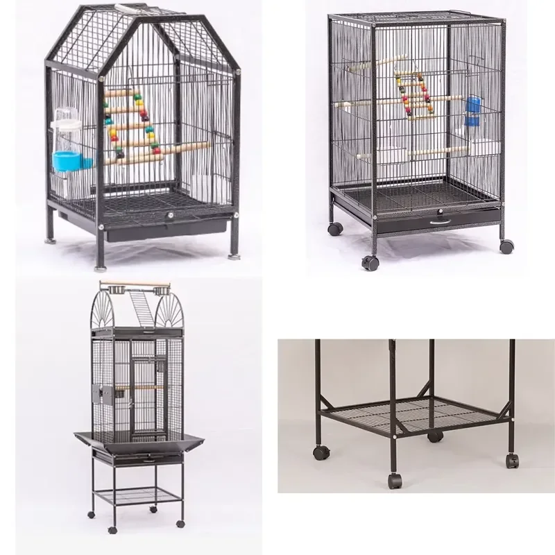 for  Wholesale Quality Metal Square Bird Cage Home Portable Pet Travel Parrot Cage Nest