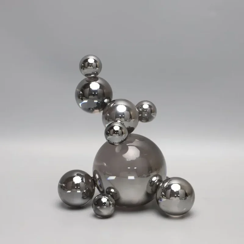 Modern simple crystal smoke gray rockery ornament, model house sales department, bedroom dining room study desktop jewelry