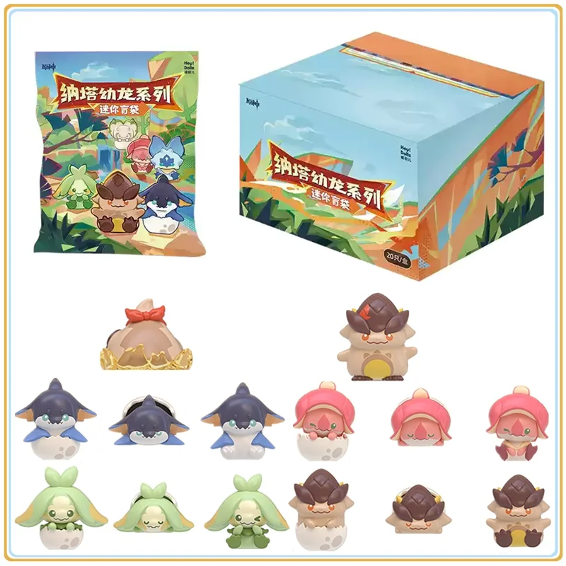 

В наличии оригинальный Genshin Impact Nata Young Dragon Series, мини-слепая коробка, коллекция моделей персонажей аниме, праздничные игрушки, подарки