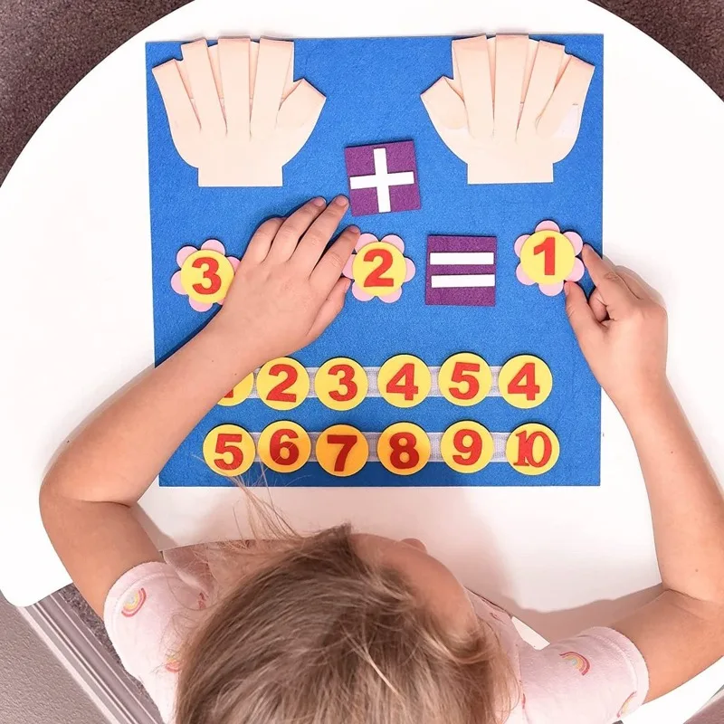 

Kid Montessori Educational Toys Felt Finger Numbers Math Toy Children Counting Early Learning for Toddlers Intelligence Develop