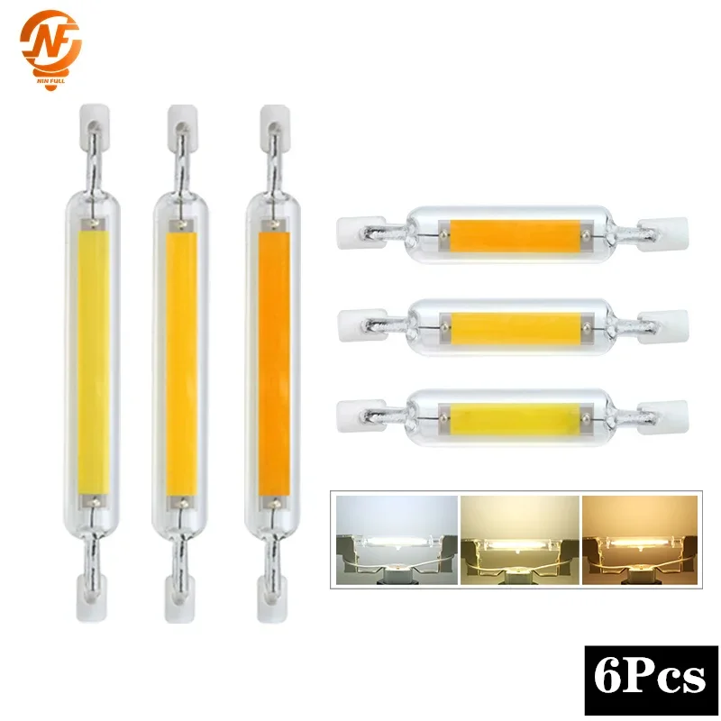 

6pcs/lot LED R7S Glass Tube COB Bulb Ceramics AC 220V 110V 78MM 118MM R7s Corn Lamp 5W 10W 20W J78 J118 Replace Halogen Lampadas