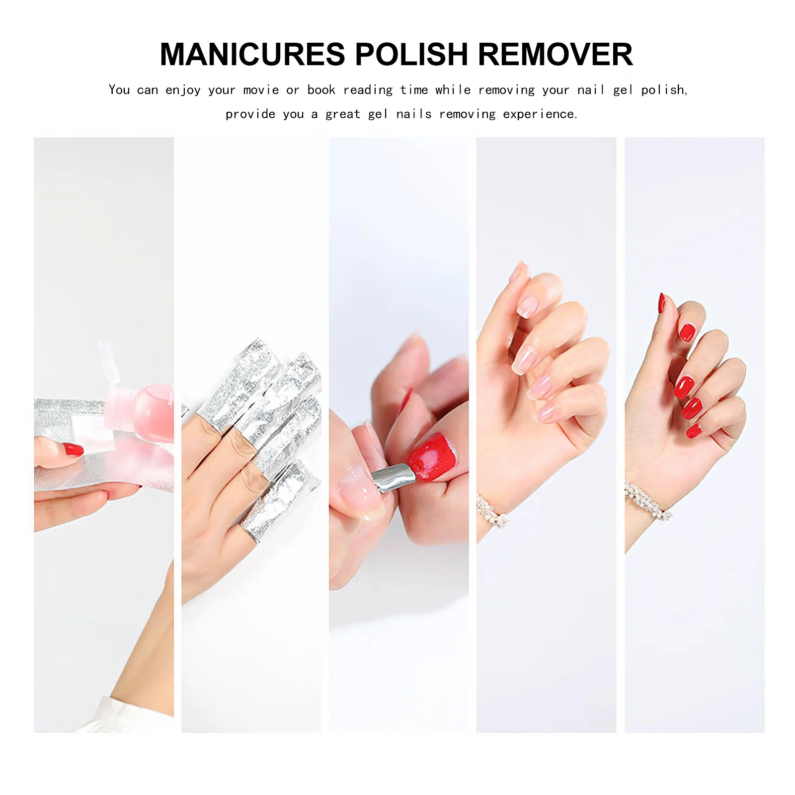 500 Uds. Envolturas de lámina para uñas, almohadillas quitaesmalte de Gel para remojar, papel de aluminio de algodón para limpieza de esmalte artístico