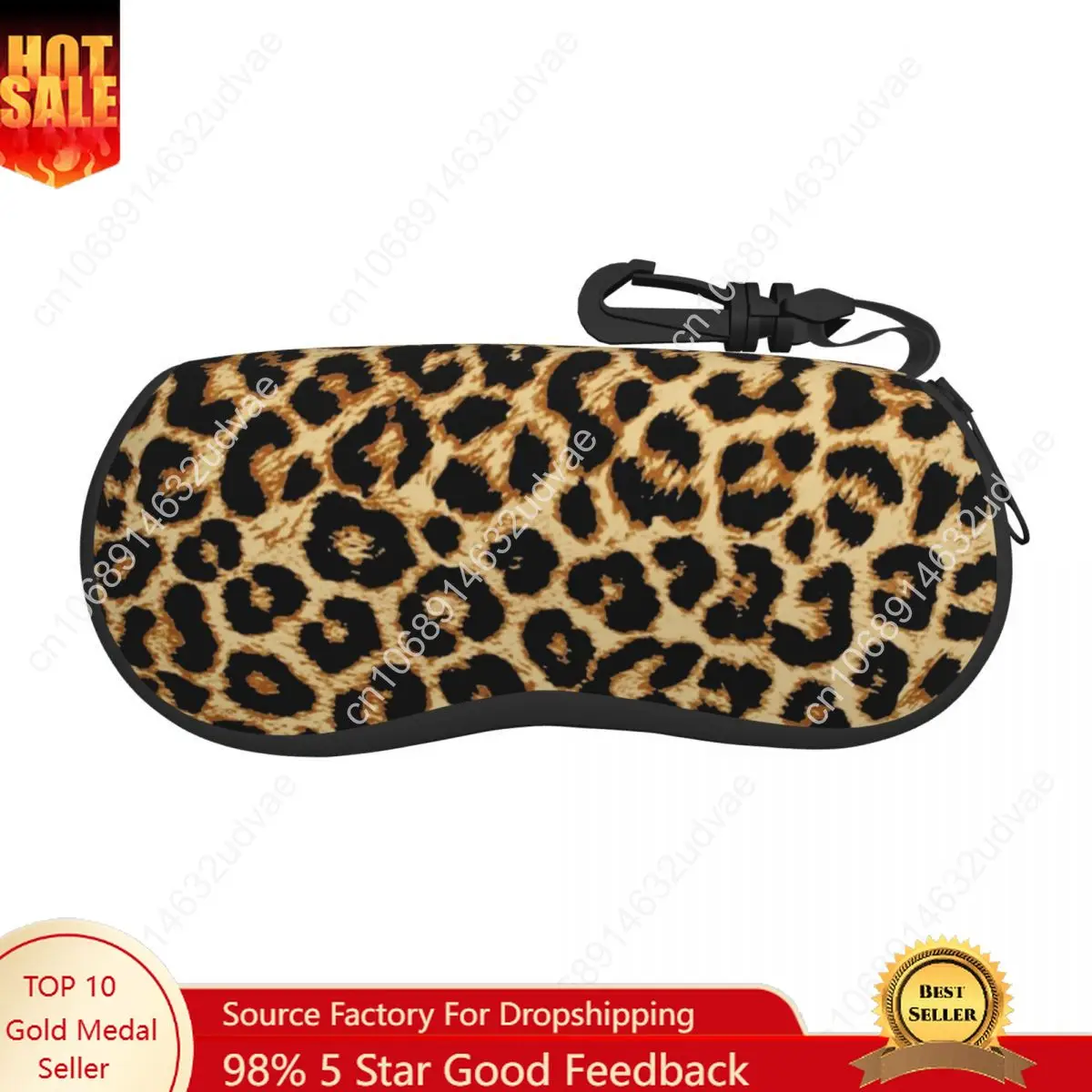 

Custom Real Leopard Glasses Case Fashion Sexy African Animal Fur Shell Eyeglasses Case Sunglasses Box