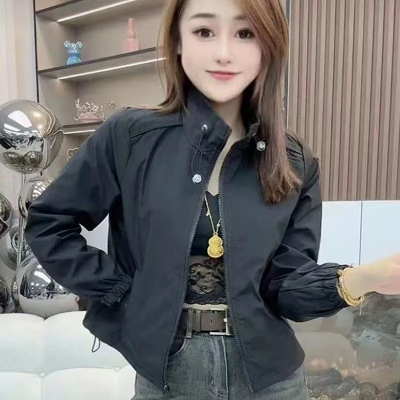 Sense Design Baseball Uniform Jacket Women's 2025 Spring New Coat Short Casual Joker Outerwear Explosions Overcoat Ladies Tops