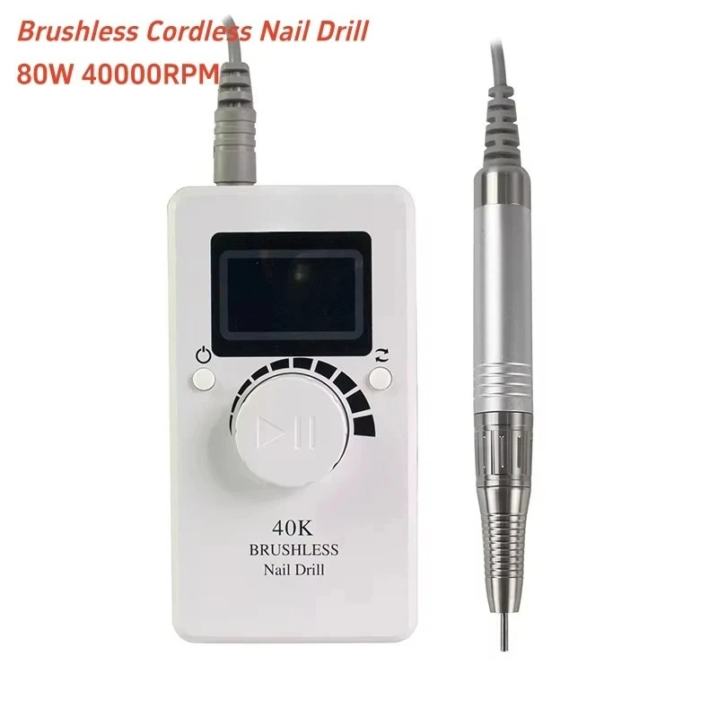 Two LCD displays 40000rpm 90W strong wireless brushless nail electric drill machine for manicure