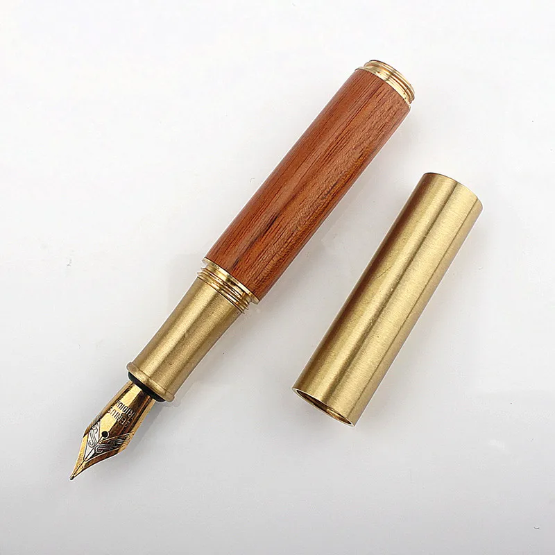 Messing Massivholz Retro Brunnen Pen Reise Kurze Brunnen Stift Extra Feine Büro Student Stift Schreibwaren Brunnen Stift