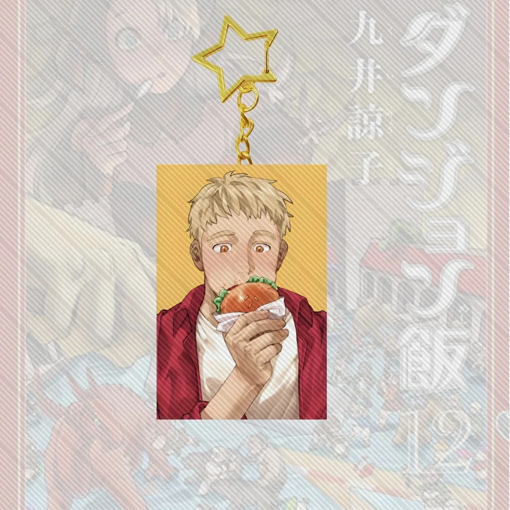 6cm Hot Anime Delicious in Dungeon Standing Acrylic Car Keychain Accessories KawaiiBag Charms Key Ring Fans Christmas Gift