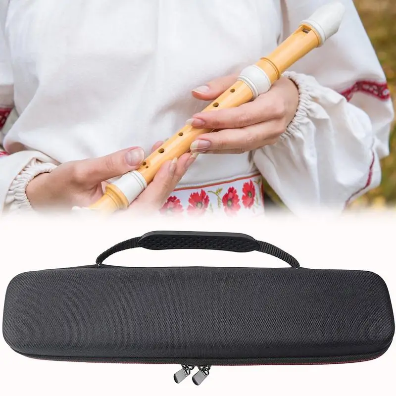 Flute Case Cover Recorder Storage Box EVA Zipper Carrying Hard Case Cover Music Instrument Storage Pouch For Soprano Beginners