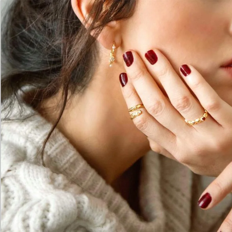 Withered Diamond Studded Open-ended Ring For Women, Adjustable Design Elegant Party Jewelry Rings Women's Ring