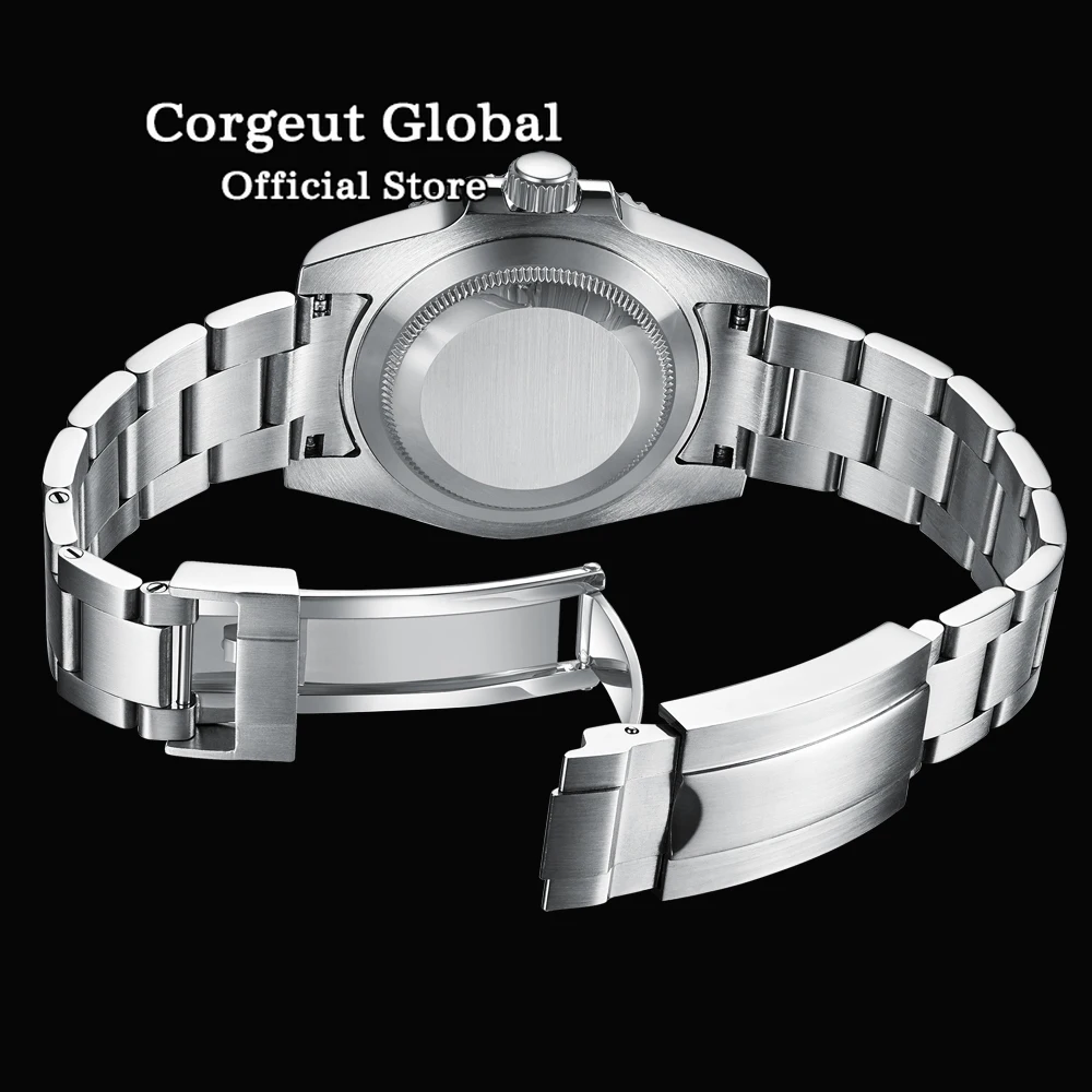 Corgeut Luxury NH34 Mechanical Wristwatch Stainless Steel GMT Watch Top Brand Sapphire Glass Men Watches reloj hombre