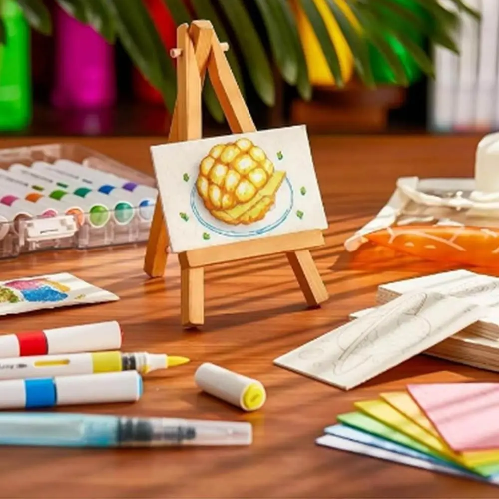 Blank Painting Paper DIY Magic Puffy Paint Sponge Texture Handicraft Foam Texture 3D Drawing Magic Canvas 3D Effect With Easel