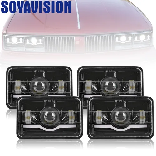 Faro LED DRL de 4x6 pulgadas H4651 H4652 H4656 H4666 H6545 para motocicleta Peterbilt Kenworth Ford Turcks Honda Suzuki DRZ