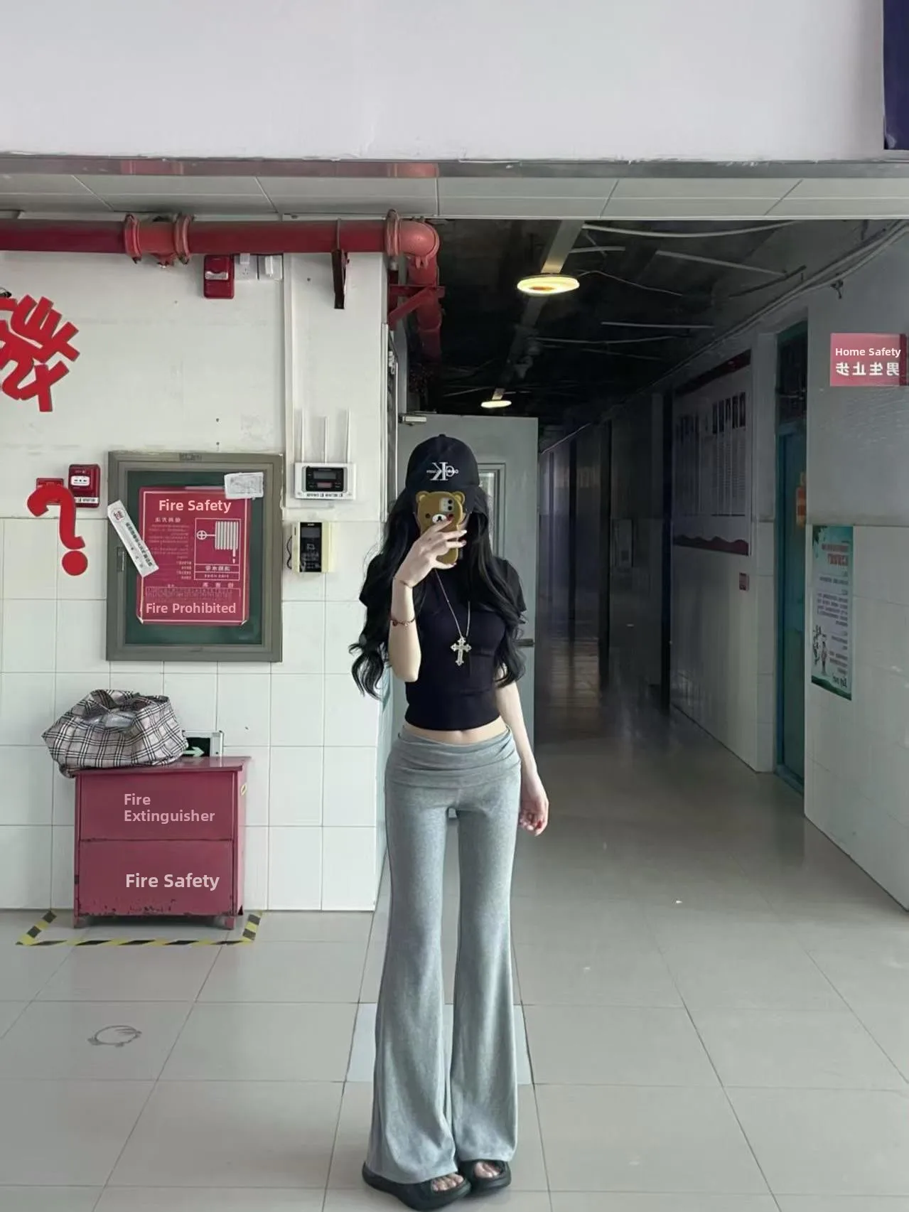 Extended ey Knitted Flared Pants Low Waist Drapey Yoga Casual Trousers for 75cm Tall Women Commute Sle Korean Version