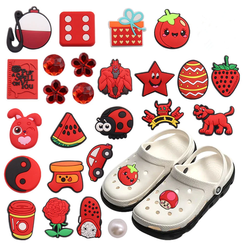 1-25Pcs Rose Watermelon Car Rabbit Egg Sandals Shoe Buckle Charms Boys Girls Decorations DIY Kids Holiday Gift