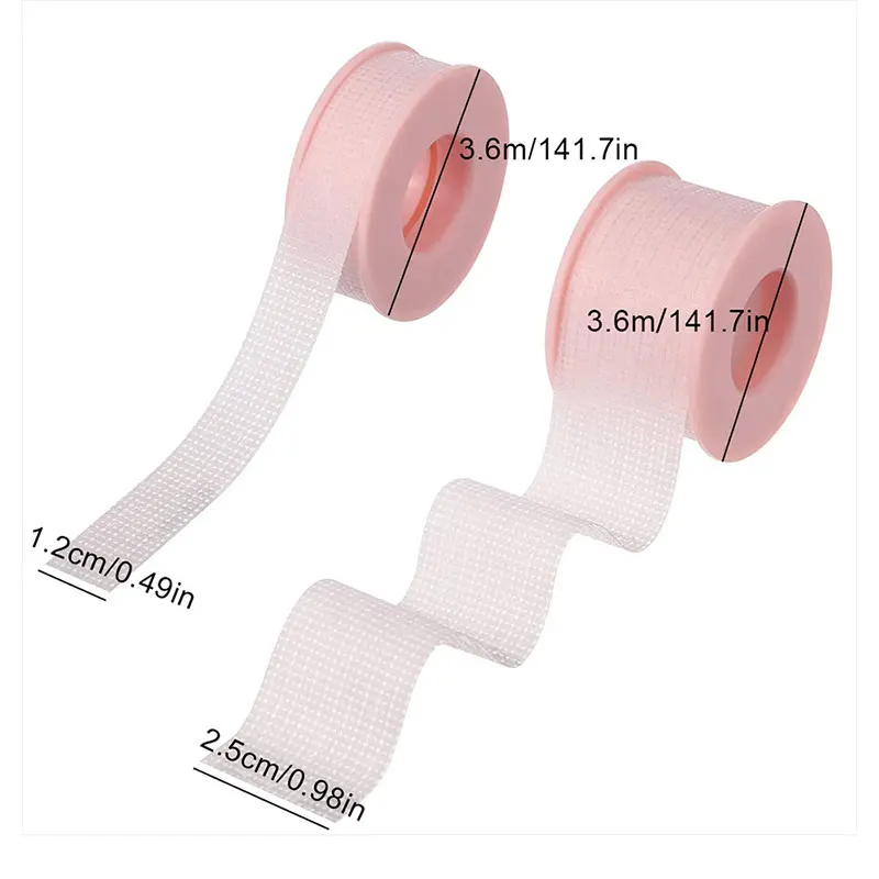 1/2 Rolls Eyelash Tape Under Eye Patches Makeup Silicone Micropore Tape Breathable Sensitive Resistant Lashes Extension Eye Pad