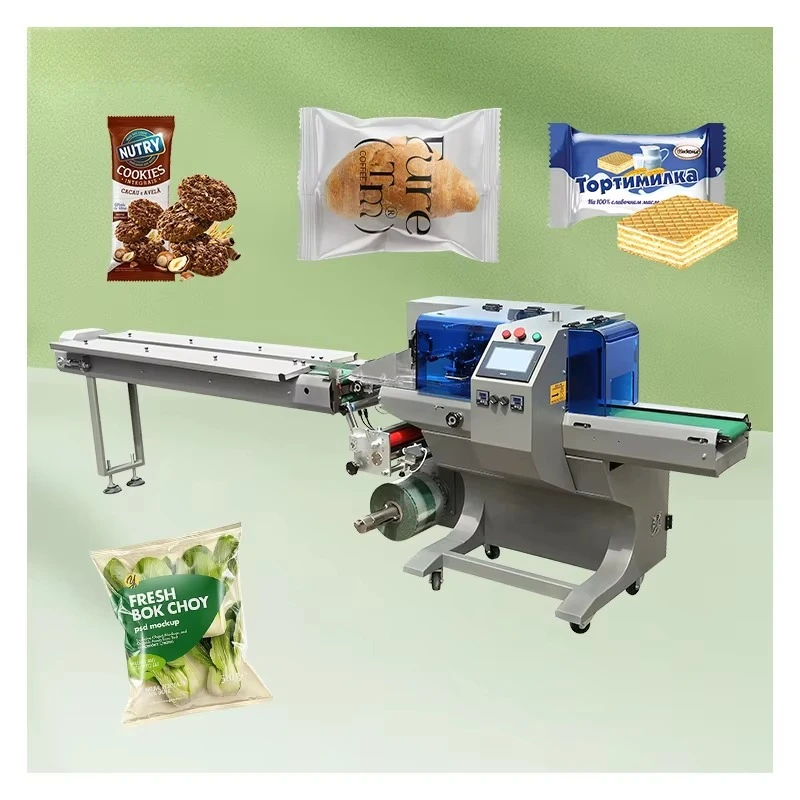 BS-350 Horizontal Automatic Fortune Cookie Packing Machine Multifunctional Horizontal Flow Pillow Packing Machine