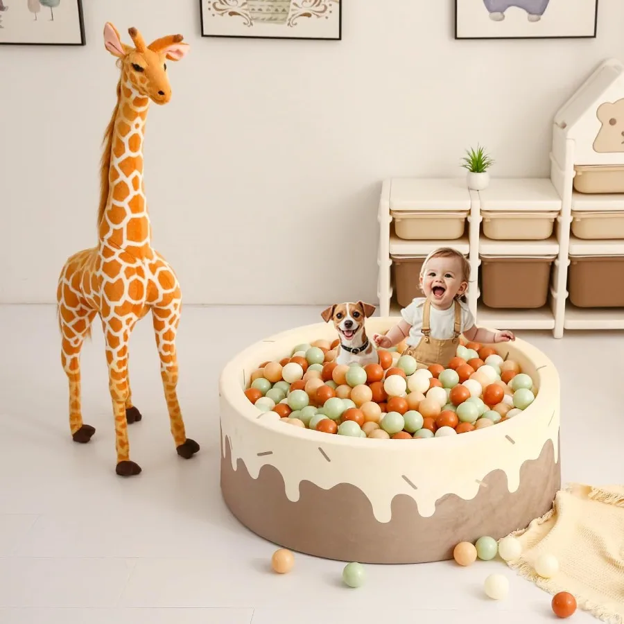 Kulki do basenu z kremowymi kulami, 100 kul, kulki do basenu o średnicy 5,6 cm, zabawki dla niemowląt, różne kształty dla maluchów, basen z kulami dla chłopców i dziewczynek, na prezent urodzinowy.