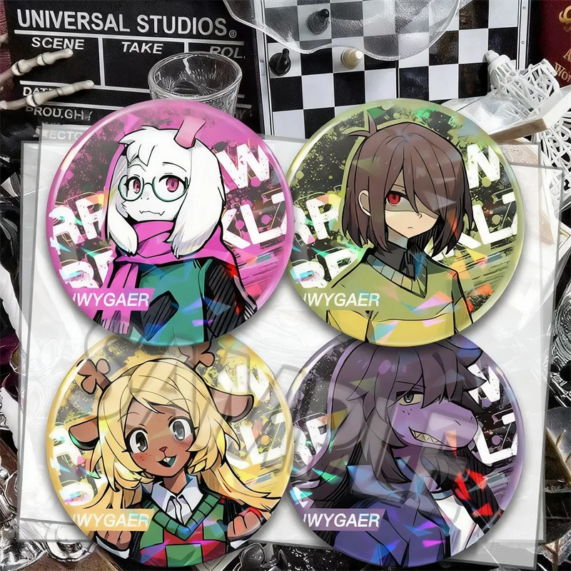 Игра Deltarune Kris Susie Ralsei Berdly, значок для косплея, брошь, фигурка, булавки для лацканов, рюкзак, 4 шт./компл., модные аксессуары, реквизит