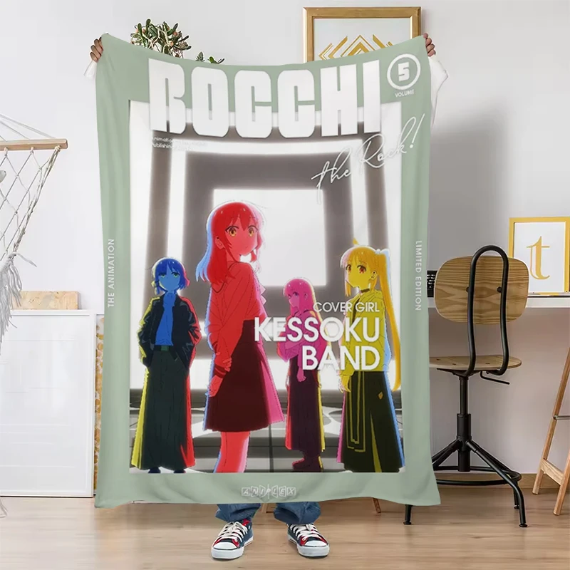 

Pop Anime Bocchi The Rock Blanket Bed Blankets for Decorative Sofa Portable King Lid Camping Throw Plead Cover Catnap Downy Knee