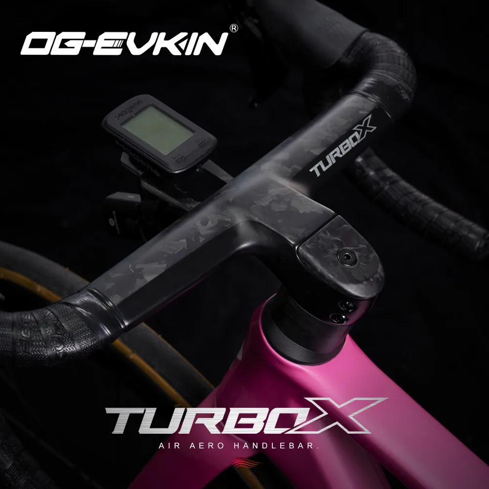 OG-EVKIN TURBO X T700 Carbon-Rennrad-Lenker, integriert, 28,6 mm, Gravel-Rennradlenker, 360-440 mm, 128 mm Drop, 84 mm Reach, matt UD