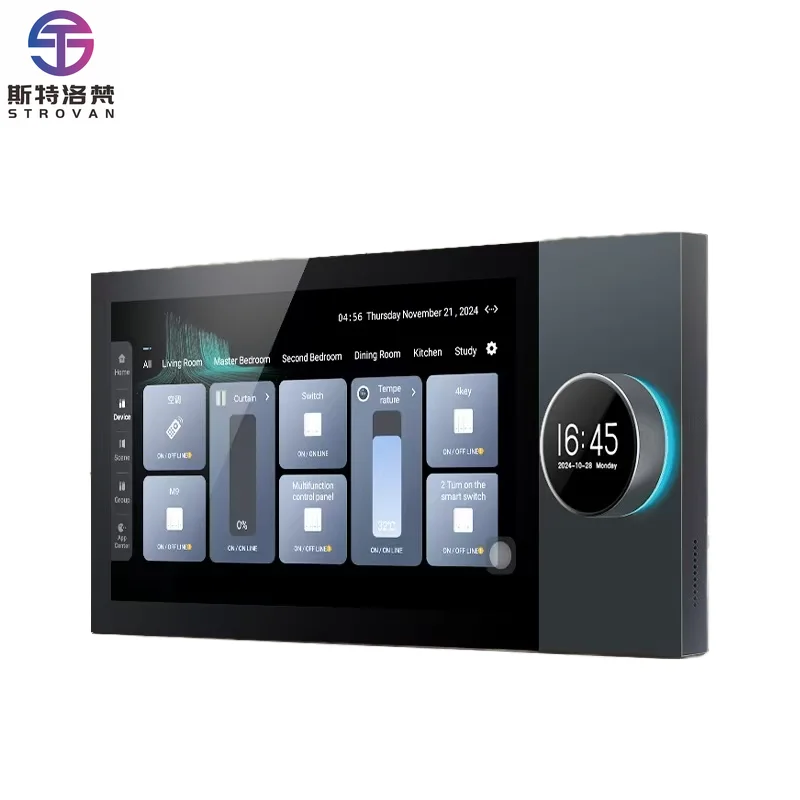 

ZXHK 8-way Speakers Multi-functional Tuya Android11 7 Inch Central Control Panel with Music Background for Smart Home Products