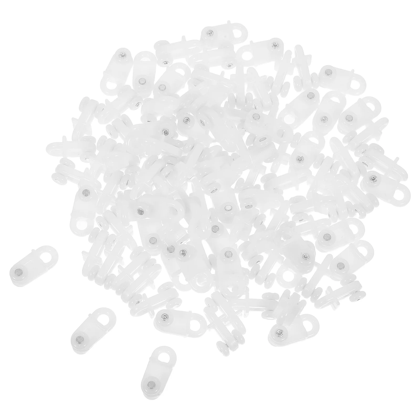 

Cabilock 100pcs Curtain Track Rods Glider Rollers Hanging Rail Pulley System for Ceiling White Plastic Accessories