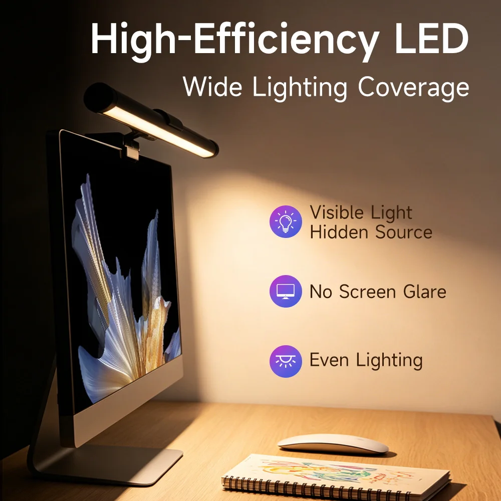 LED Monitor Light Bar CCT Touch Dimmable Computer Display Screen Light Bar RGB Ambient Backlight PC Laptop Screen Hanging Lights