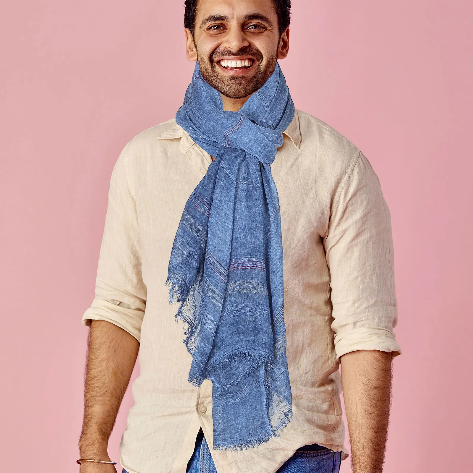 

Striped Soft Cotton Scarf Large Lightweight Fall Warm Scarf for Women Men Autumn Winter Comfortable Warm Fashionable Accessory