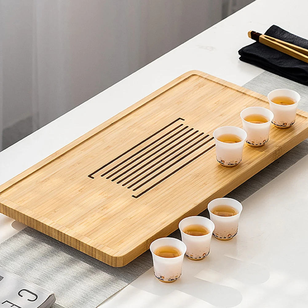 

1Pcs Bamboo Drain Tea Tray Dense Holes Kitchen Storage Plate Multifunctional Fruit Bowl Draining Organizer Drain Tray