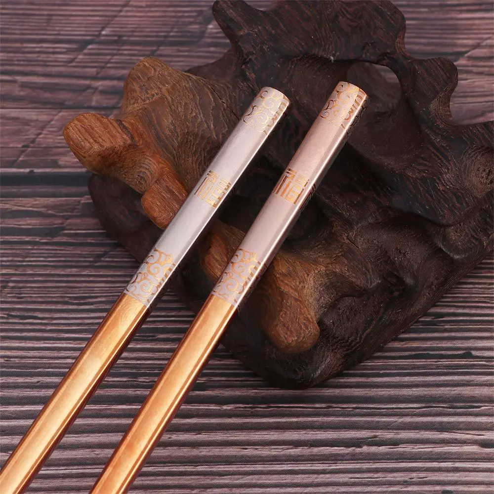 Hollow Reusable Laser Chinese Engraving Japanese Tableware Flatware Chopsticks Kitchen Supplies