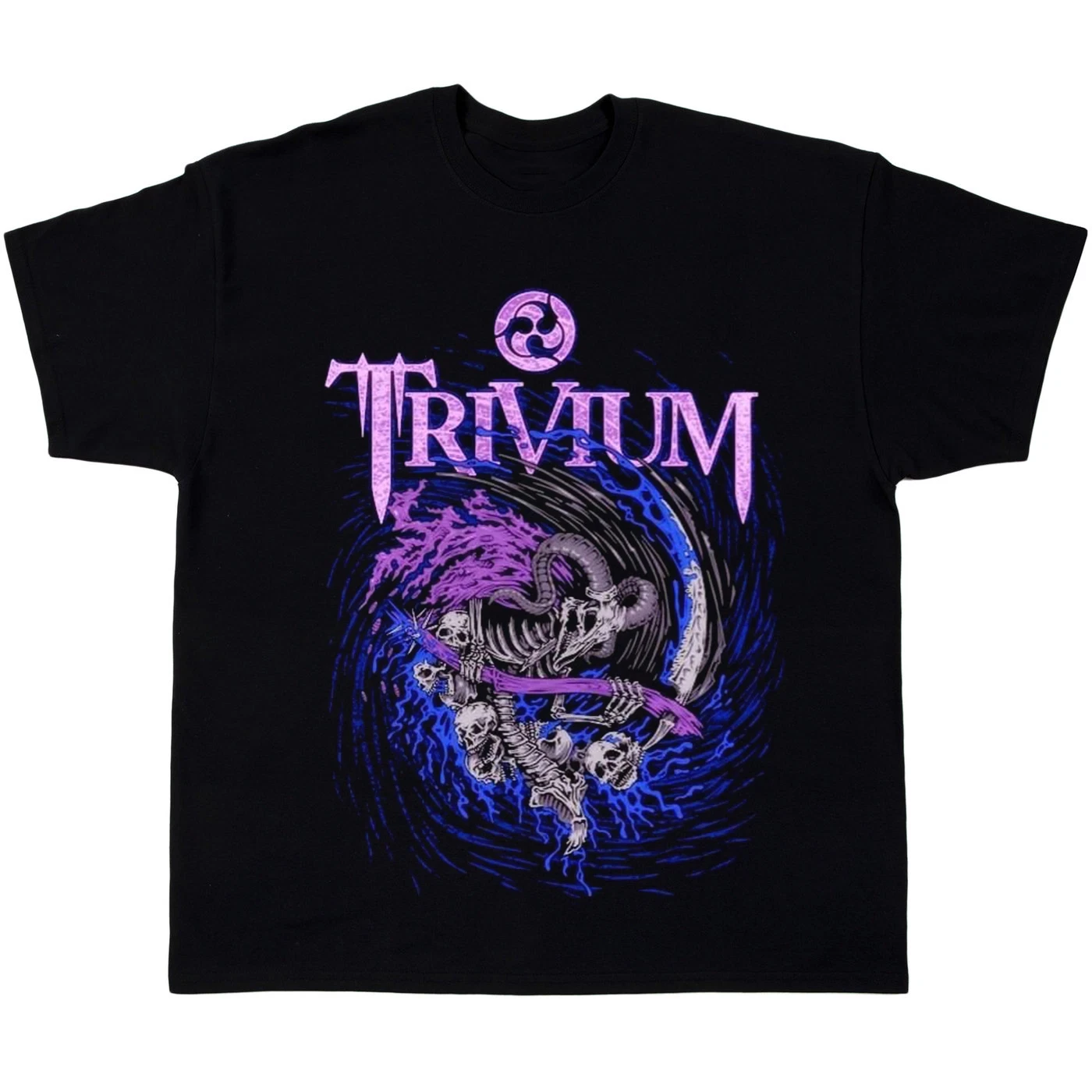 Adecuado para fanáticos en primavera y verano, camiseta unisex de algodón para uso diario, estilo vintage, de la gira musical de la banda Trivium.