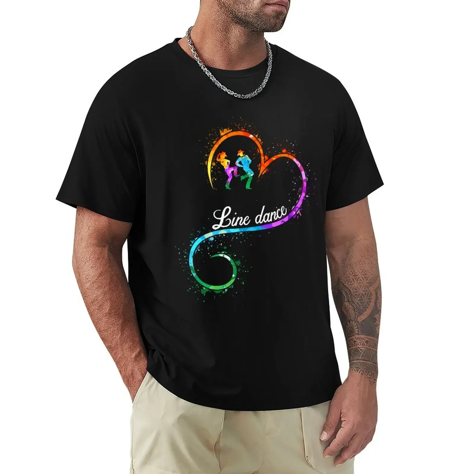 LINE DACNE heart art T-Shirt tees sublime quick-drying vintage t shirt men