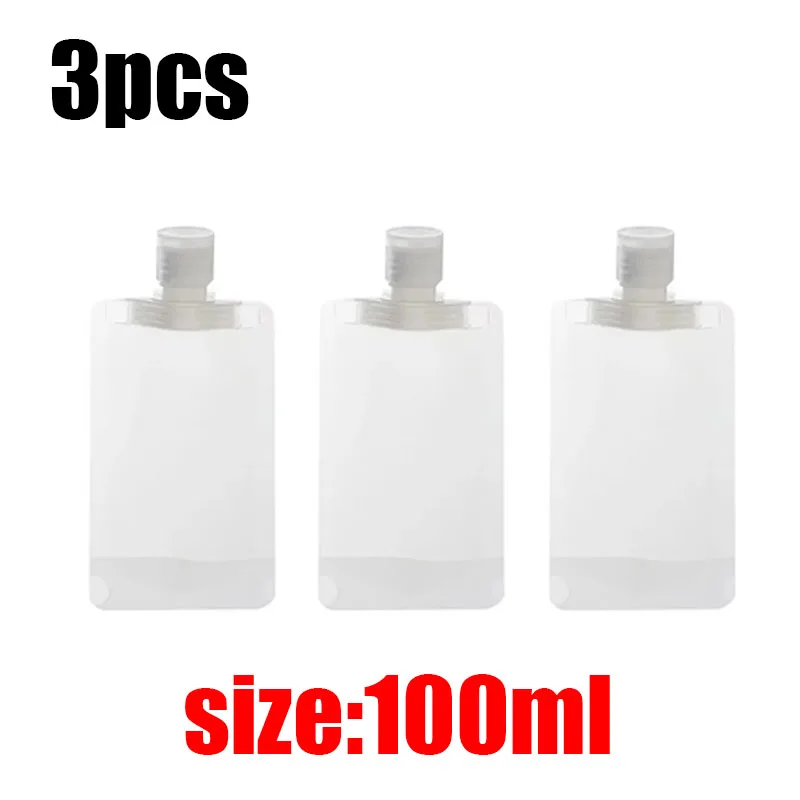 3-12PCS 30/50/100ML Reise Größe Leere Squeeze Beutel Nachfüllbare Shampoo Toilettenartikel Conditioner Auslaufsicher reise Beutel
