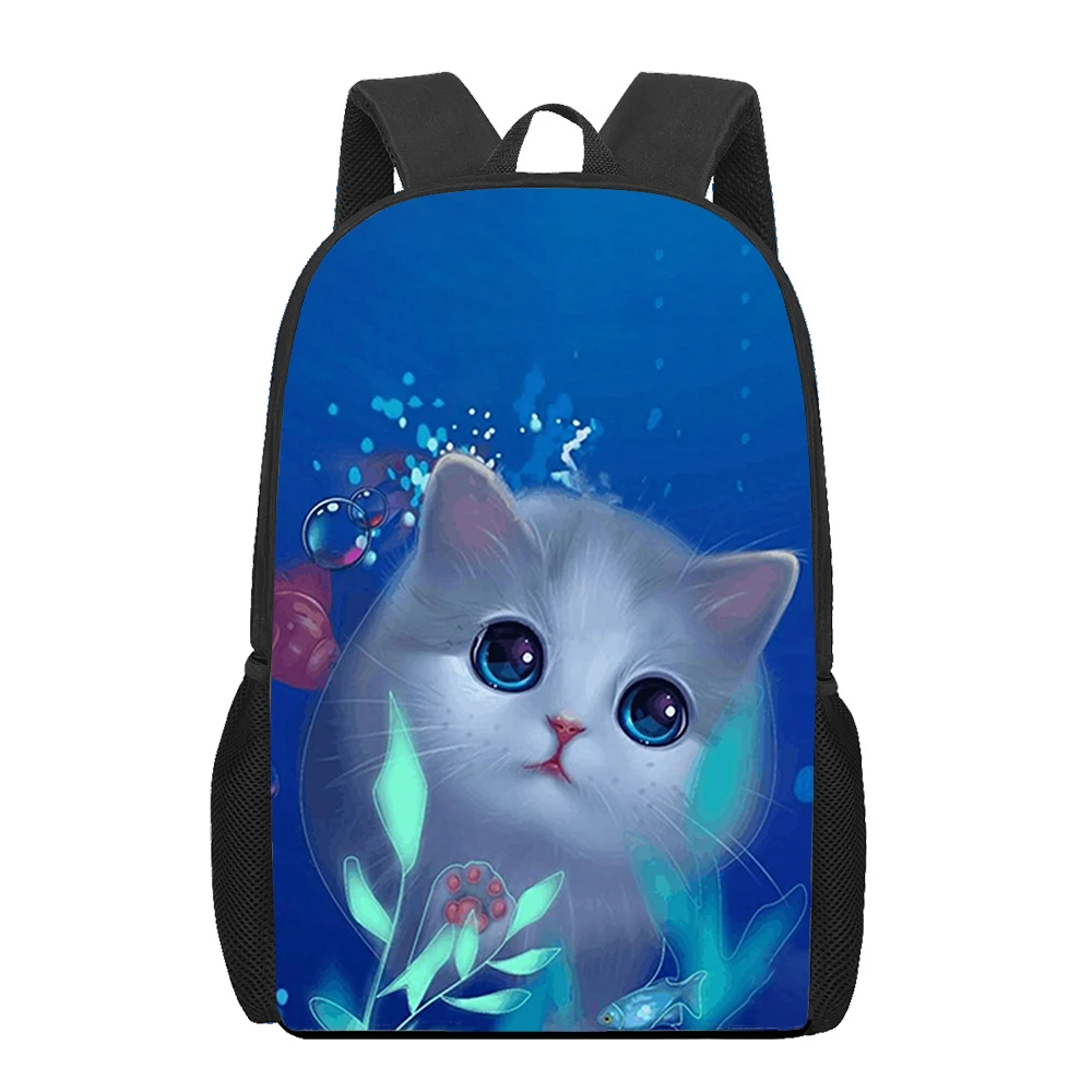 Cute Pet Cat School Bags, Mochilas 3D Print Animal, Bolsa de Computador, Mochilas para Crianças, Menino, Menina, Fim de Semana, Escapadinhas, Compras