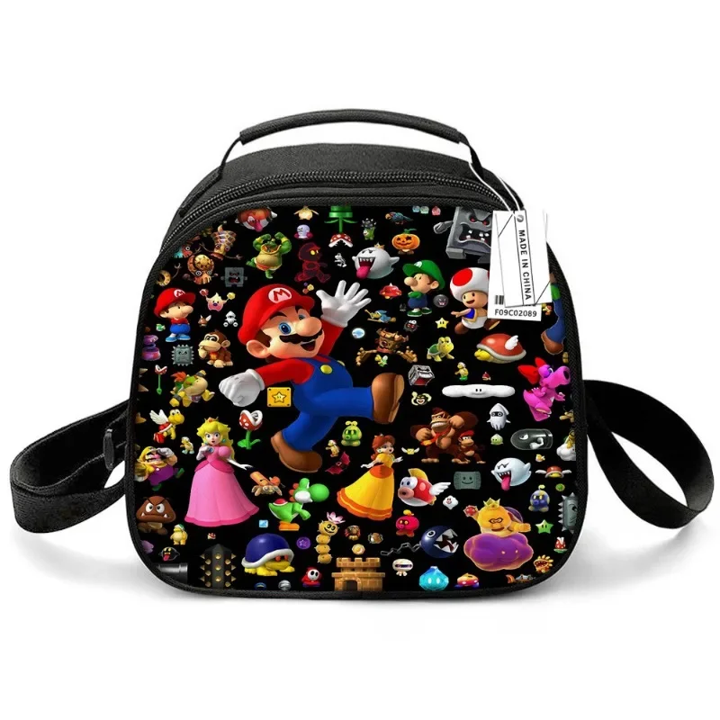 Super Mario Bros Kawaii izolowana pudełko na Lunch przenośna nowa lodówka torba termiczna torba na piknik izolacja termiczna szkolnych dla kobiet