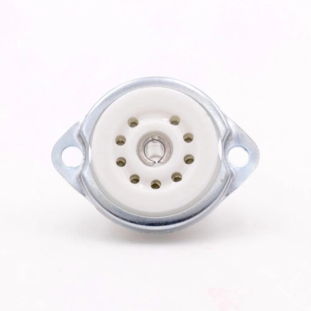 1PCS ติดที่แชสซี 9pin เซรามิคหลอดสูญญากาศฐานซ็อกเก็ตสําหรับ 12AX7 EF86 6922 EL84 6DJ8 12AU7 12AT7 Hifi Audio Guitar Tube AMP