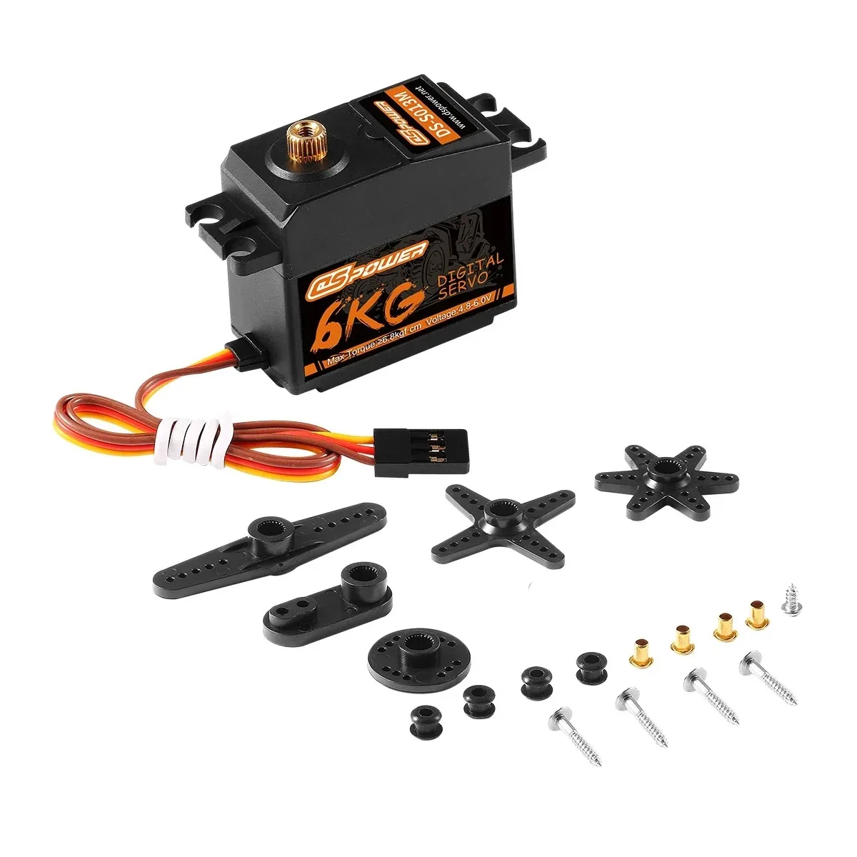 DSPOWER 6KG Waterproof Digital Servo Plastic/Metal Gear 25T Arm for 1/10 1/12 RC Car Truck Crawler Wltoys 124018 124019 SCX10