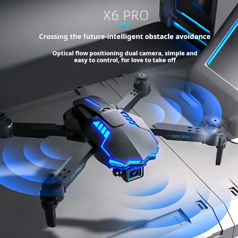 X6 UAV drone high-definition aerial photography positioning 4k dual camera obstacle avoidance and height fixing children's toy