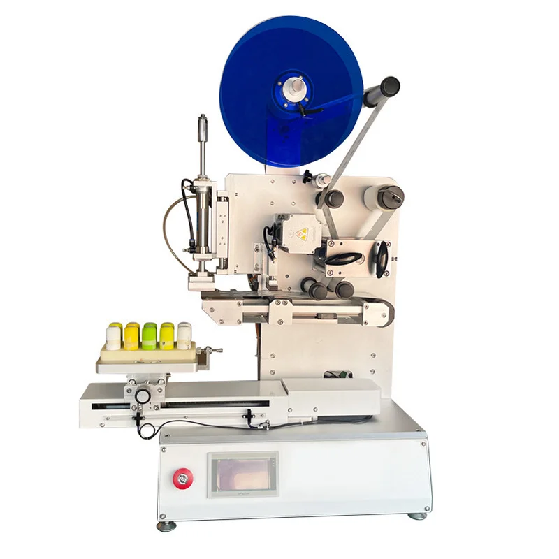 Semi Automatic Labeling Machine for Round Bottle and Flat Bottle with Label Printing for Sauce  Bottle