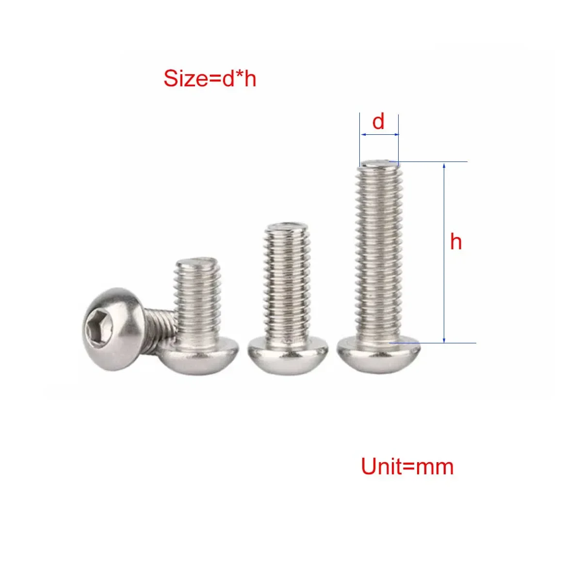 201 Stainless Steel Yuan Cup Inner Hexagonal Screw M3M4M5M6M8