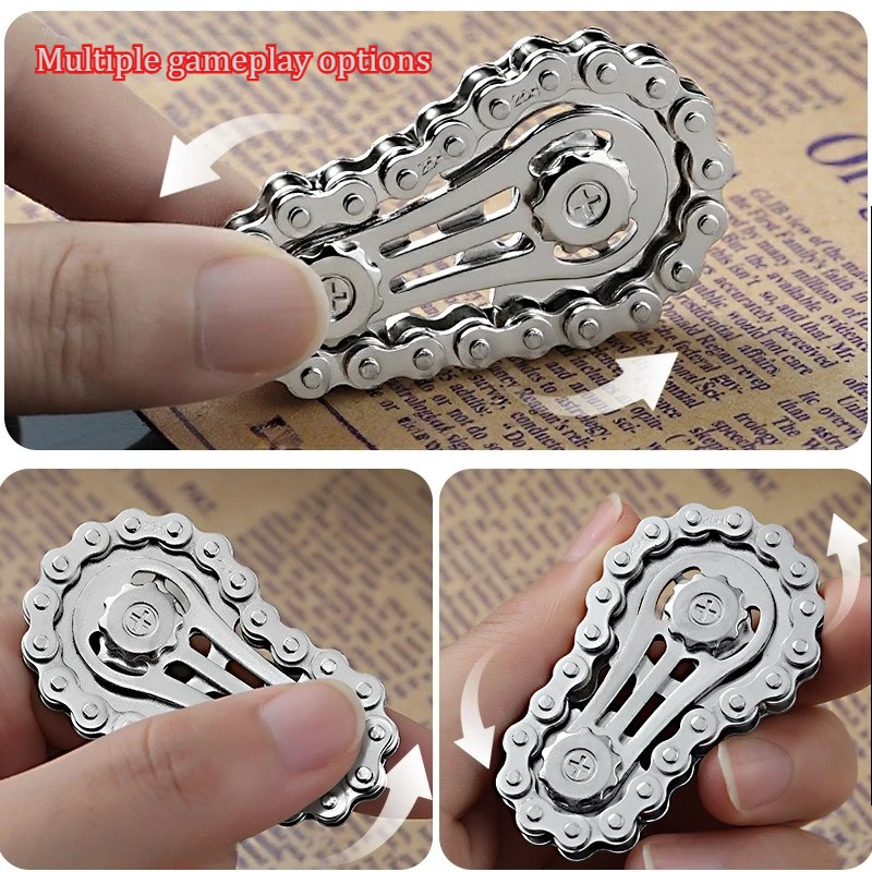 Fingertip Gyro Sprockets Flywheel Fidget Spinner Antistress Anxiety Metal Chains EDC Spinner Fidget Toys For Adult Kids