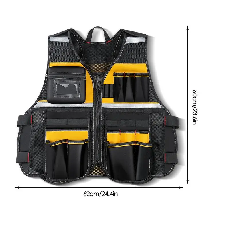 Imagem -06 - All-round Trabalho Tool Vest para Eletricistas Multi-bolsos Heavy Duty Workwear Colete de Segurança